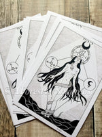 Lilith A5 Print | Occult Witchy Art | Feminist Wall Art | Goddess Print | Black and White Illustration