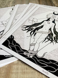 Lilith A5 Print | Occult Witchy Art | Feminist Wall Art | Goddess Print | Black and White Illustration