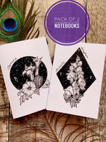 Datura and Aconite A6 Pack of Two Notebooks | botanical illustration | witchy pagan occult art | journaling | poisonous herbs plants