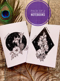 Datura and Aconite A6 Pack of Two Notebooks | botanical illustration | witchy pagan occult art | journaling | poisonous herbs plants