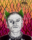 Keith Flint The Prodigy A3 Original Portrait | psychedelic trippy art | Firestarter | Music Lovers Gift | Dance Music Rave Techno