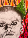 Keith Flint The Prodigy A3 Original Portrait | psychedelic trippy art | Firestarter | Music Lovers Gift | Dance Music Rave Techno