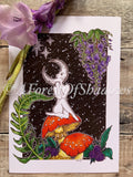 Lady Luna A4 Art Print | moon art | magic mushroom fungi print | cottagecore wall art | fungi lovers gift | botanical floral illustration
