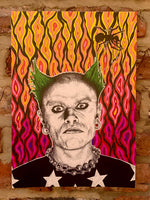 Keith Flint The Prodigy A3 Original Portrait | psychedelic trippy art | Firestarter | Music Lovers Gift | Dance Music Rave Techno