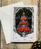Amanita Muscaria Toadstool Christmas Card Pack | Yule cards | magic mushroom art | trippy psychedelic art