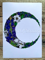Poison Moon A4 Art Print | botanical witchy art | pagan Wicca wall art | poisonous herbs | boho floral home decor | gothic illustration