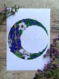 Poison Moon A4 Art Print | botanical witchy art | pagan Wicca wall art | poisonous herbs | boho floral home decor | gothic illustration