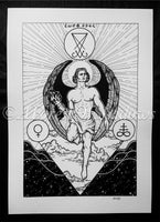 Lucifer and Lilith Two Pack A3 Art Prints | occult witchy art | black and white illustration | pagan dark art poster | gothic home decor