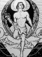 Lucifer and Lilith Two Pack A3 Art Prints | occult witchy art | black and white illustration | pagan dark art poster | gothic home decor