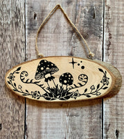 Magic Mushroom Hand Painted Wood Slice | Amanita Muscaria art | witchy boho decor |  cottagecore rustic home decor | fungi lovers gift