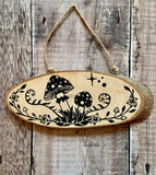 Magic Mushroom Hand Painted Wood Slice | Amanita Muscaria art | witchy boho decor |  cottagecore rustic home decor | fungi lovers gift