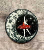 Amanita Ballerina Sticker | witchy mushroom art | full moon journal sticker | inspirational reach for the stars | journaling
