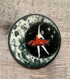 Amanita Ballerina Sticker | witchy mushroom art | full moon journal sticker | inspirational reach for the stars | journaling