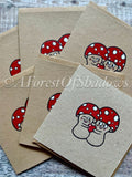 Cute Mushroom Hand Drawn Valentines Card |magic mushroom art | Amanita Muscaria fungi forager | fun galentines friends