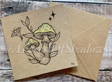 Hand Drawn Amanita Muscaria Greetings Card | mushroom witchy art | botanical illustration | fungi lovers card