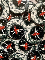 Amanita Ballerina Sticker | witchy mushroom art | full moon journal sticker | inspirational reach for the stars | journaling