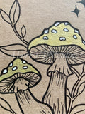 Hand Drawn Amanita Muscaria Greetings Card | mushroom witchy art | botanical illustration | fungi lovers card