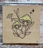 Hand Drawn Amanita Muscaria Greetings Card | mushroom witchy art | botanical illustration | fungi lovers card