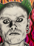 Keith Flint The Prodigy A3 Original Portrait | psychedelic trippy art | Firestarter | Music Lovers Gift | Dance Music Rave Techno