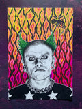 Keith Flint The Prodigy A3 Original Portrait | psychedelic trippy art | Firestarter | Music Lovers Gift | Dance Music Rave Techno