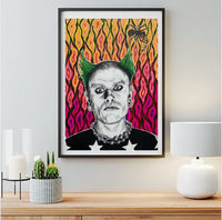 Keith Flint The Prodigy A3 Original Portrait | psychedelic trippy art | Firestarter | Music Lovers Gift | Dance Music Rave Techno