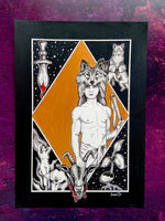 Lupercalia Original Art, pagan art, occult art, wolf art