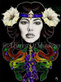 Hecate A4 Art Print | witchy botanical art | Hekate goddess wall art | pagan home decor | Art Deco Art Nouveau | Vintage Occult Illustration