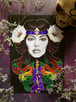 Hecate A4 Art Print | witchy botanical art | Hekate goddess wall art | pagan home decor | Art Deco Art Nouveau | Vintage Occult Illustration