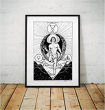 Lucifer A3 Art Print, occult art, Luciferian art, witchy wall decor