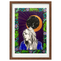 Stevie Nicks A4 Art Print | Witchy Art Nouveau Wall Art | Fleetwood Mac fan gift | boho gypsy home decor | Moon goddess poster | Music print