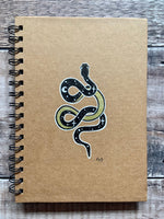 Celestial Snake Hand Drawn Lined Notebook, witchy art, witchy stationery