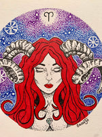 Aries Original Art, astrology art, celestial art