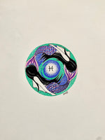 Pisces Original Art, astrology art, celestial art