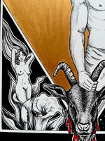 Lupercalia Original Art, pagan art, occult art, wolf art