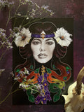 Hecate A4 Art Print | witchy botanical art | Hekate goddess wall art | pagan home decor | Art Deco Art Nouveau | Vintage Occult Illustration
