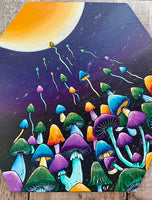 Rebirth Original Painting, magic mushroom art, psychedelic art, fungi canvas, fungi lovers gift