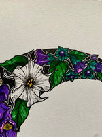 Poison Moon Original Artwork | witchy botanical art | moon illustration | pagan Wicca home decor | poisonous herbs | gifts for witches