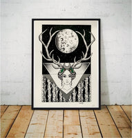 Diana Nemorensis Original Art | pagan goddess art | witchy wall art | feminist wall print | Roman mythology | moon goddess art | Wicca decor