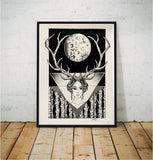 Diana Nemorensis Original Art | pagan goddess art | witchy wall art | feminist wall print | Roman mythology | moon goddess art | Wicca decor
