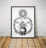 Beltane Original Art | pagan Celtic art | witchy wall art | Wicca home decor | pen and ink illustration | botanical art print | nature lover
