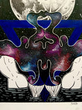 Full Moon in Pisces Original Art | witchy art | astrology zodiac wall art | pen and ink | pagan home decor | spiritual gifts