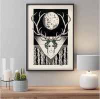 Diana Nemorensis Original Art | pagan goddess art | witchy wall art | feminist wall print | Roman mythology | moon goddess art | Wicca decor