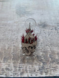 Black Metal Church Burner Pin Badge, occult pin, witchy pin, skull pin