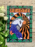 Peyote Art Nouveau A4 Art Print | psychedelic witchy art | boho wall decor | botanical illustration | plant goddess sacred medicine