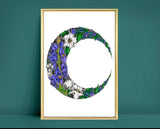 Poison Moon A4 Art Print | botanical witchy art | pagan Wicca wall art | poisonous herbs | boho floral home decor | gothic illustration