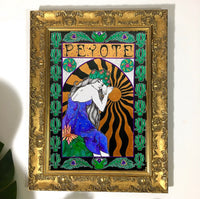 Peyote Art Nouveau A4 Art Print | psychedelic witchy art | boho wall decor | botanical illustration | plant goddess sacred medicine