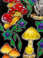 Poisonous Fungi A4 Art Print, mushroom art, witchy art, cottagecore wall decor, fungi lovers gift