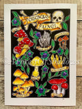 Poisonous Fungi A4 Art Print, mushroom art, witchy art, cottagecore wall decor, fungi lovers gift