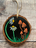 Mushroom Hand Painted Wood Slice, cottagecore decor, witchy decor, mushroom art, rustic decor, fungi decoration