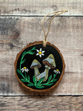 Mushroom Hand Painted Wood Slice, cottagecore decor, witchy decor, mushroom art, rustic decor, fungi decoration